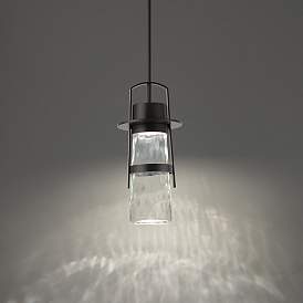 Image3 of Balthus 15 1/4" High Black LED Outdoor Hanging Light more views