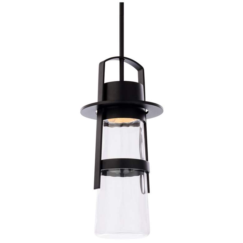 Image 1 Balthus 15 inchH x 7 inchW 1-Light Outdoor Pendant in Black
