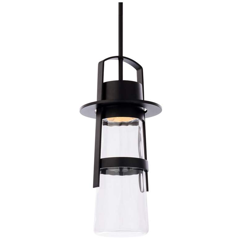 Image 1 Balthus 15"H x 7"W 1-Light Outdoor Pendant in Black