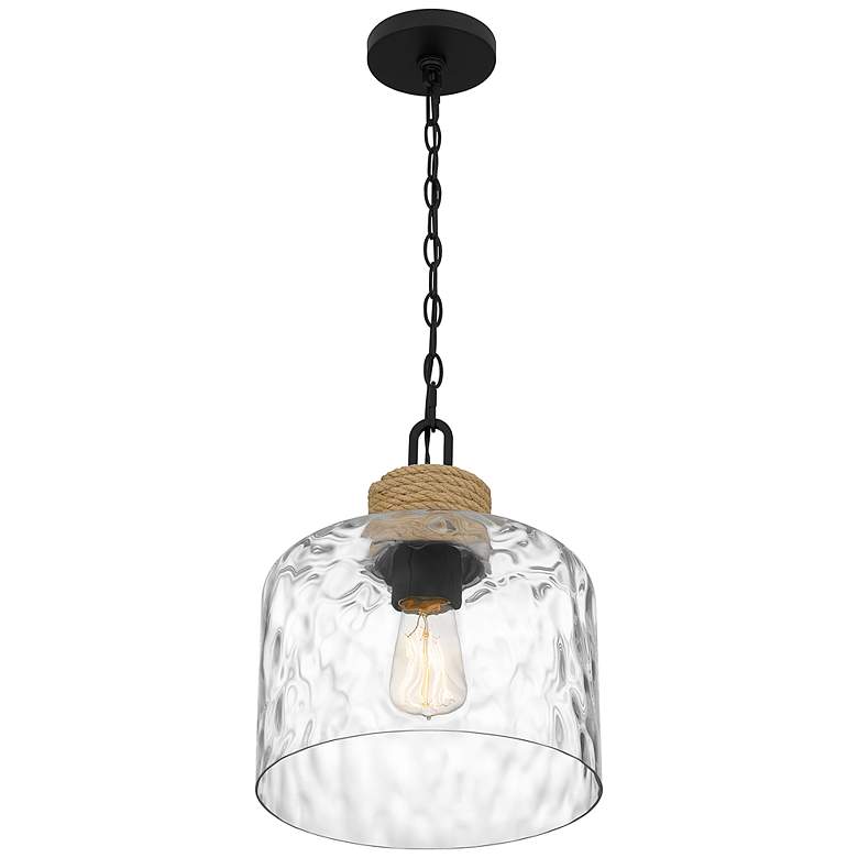 Image 6 Baltic 12 inch Wide 1-Light Matte Black and Clear Glass Mini Pendant more views