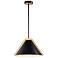 Baltic 15" Wide Black Pendant With Black Iron Shade