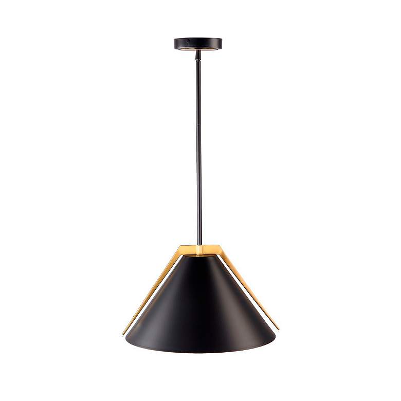 Image 2 Baltic 15" Wide Black Pendant With Black Iron Shade more views