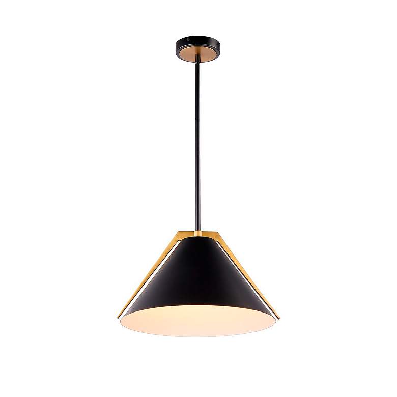 Image 6 Baltic 15" Wide Black Pendant With Black Iron Shade more views