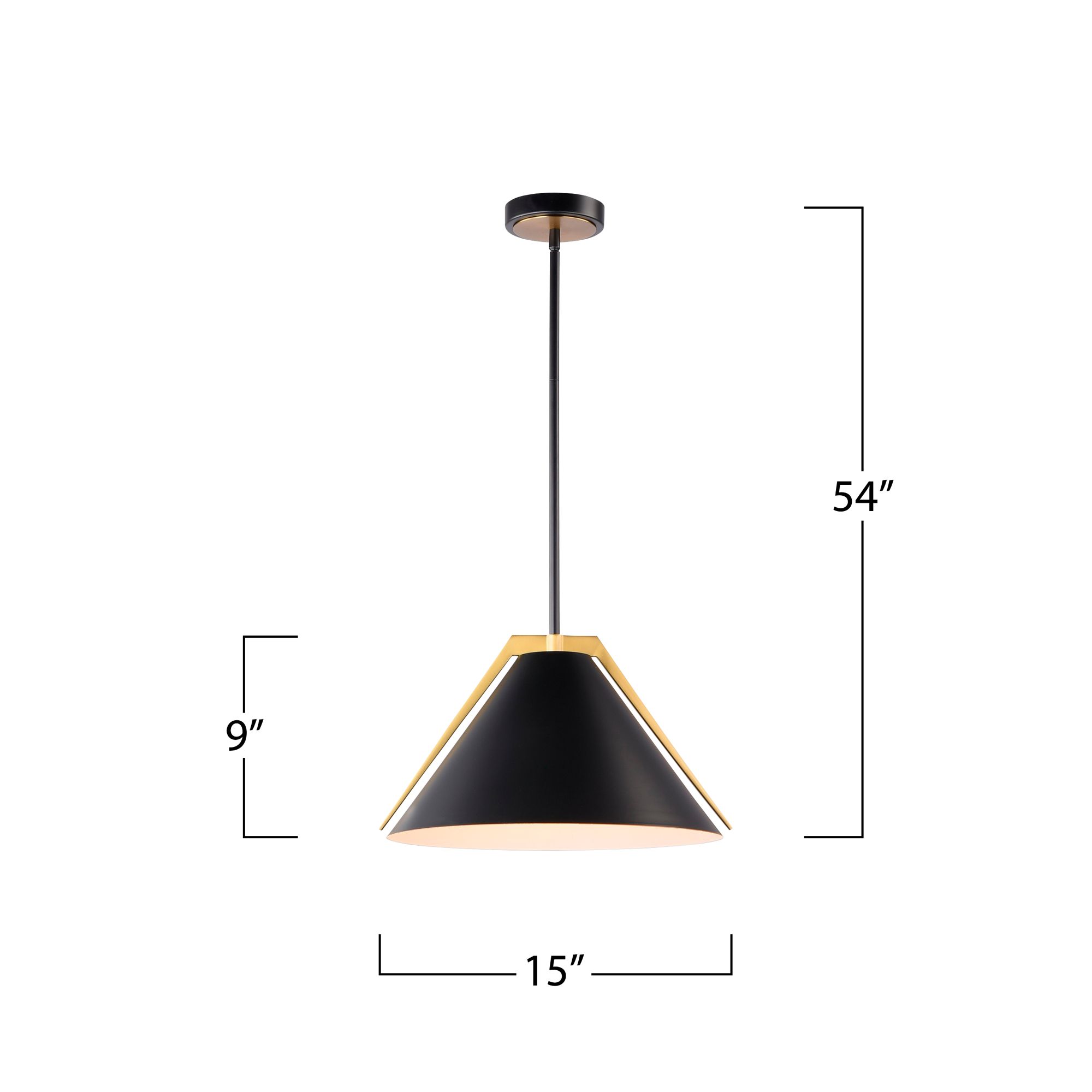 Baltic 15" Wide Black Pendant With Black Iron Shade