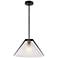 Baltic 15" Wide Black Pendant With Semi-Clear Glass Shade