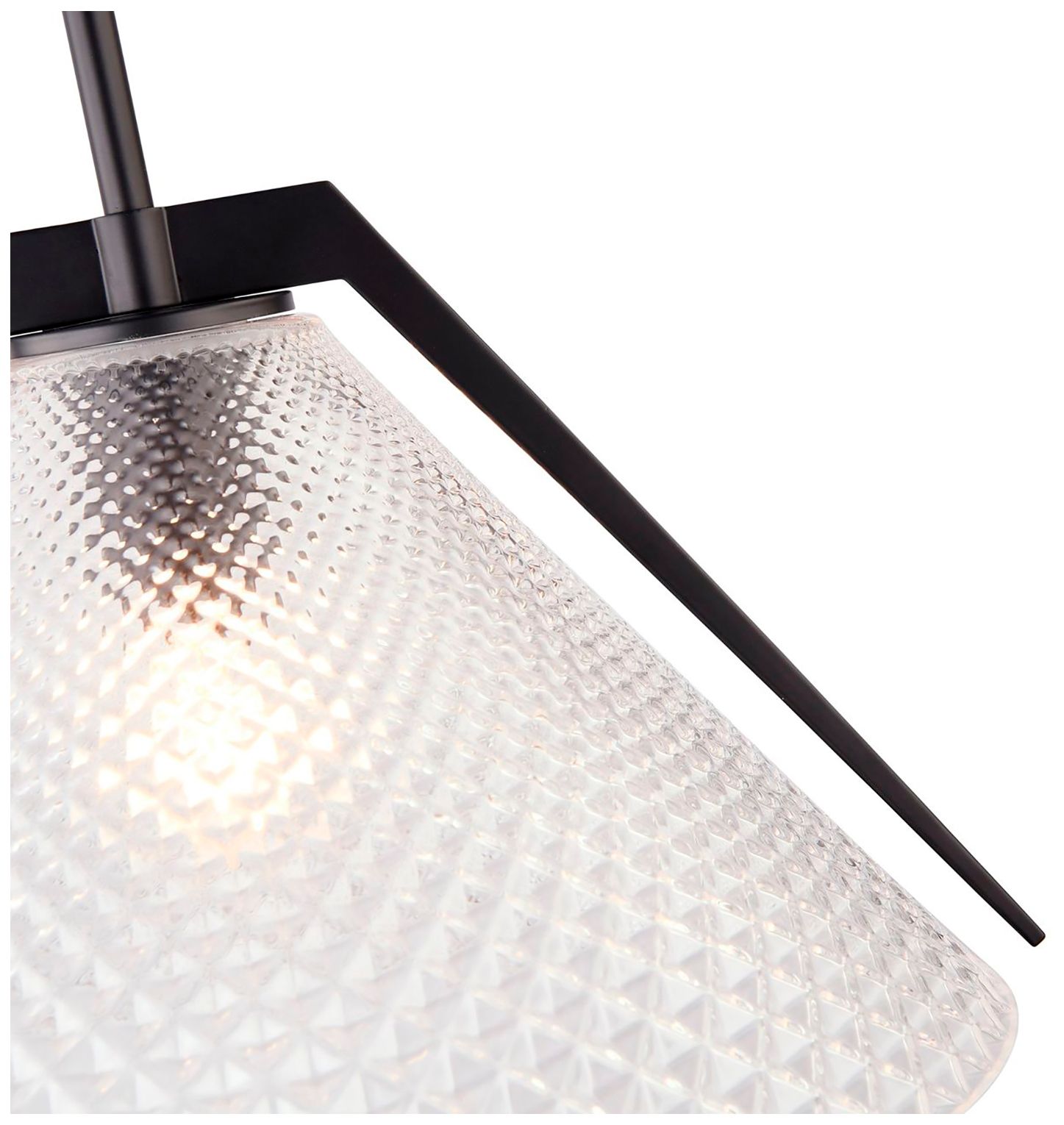 Image 3 Baltic 15" Wide Black Pendant With Semi-Clear Glass Shade more views