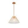 6_Baltic 15" Wide Brass Pendant With Semi-Clear Glass Shade more views