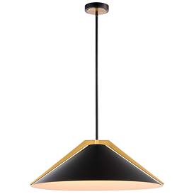 Image1 of Baltic 24" Wide 3-Light Black Pendant With Black Iron Shade