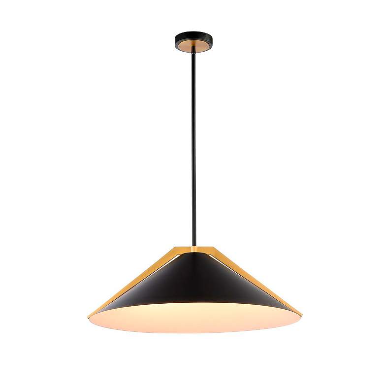 Image 3 Baltic 24" Wide 3-Light Black Pendant With Black Iron Shade more views