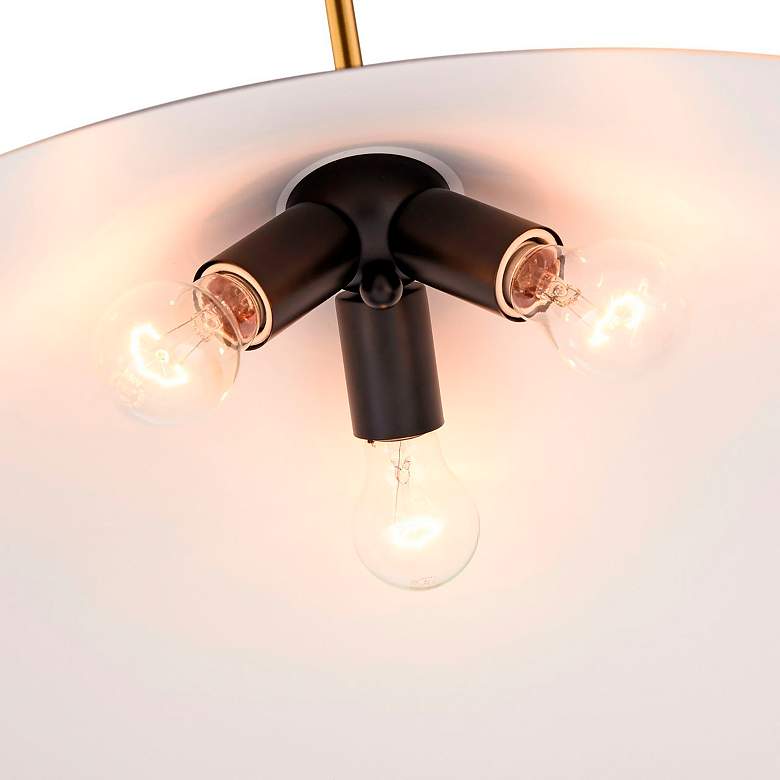 Image 4 Baltic 24" Wide 3-Light Brass Pendant With Brushed Brass Iron Shade more views