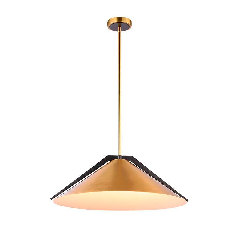 Image 5 Baltic 24" Wide 3-Light Brass Pendant With Brushed Brass Iron Shade more views