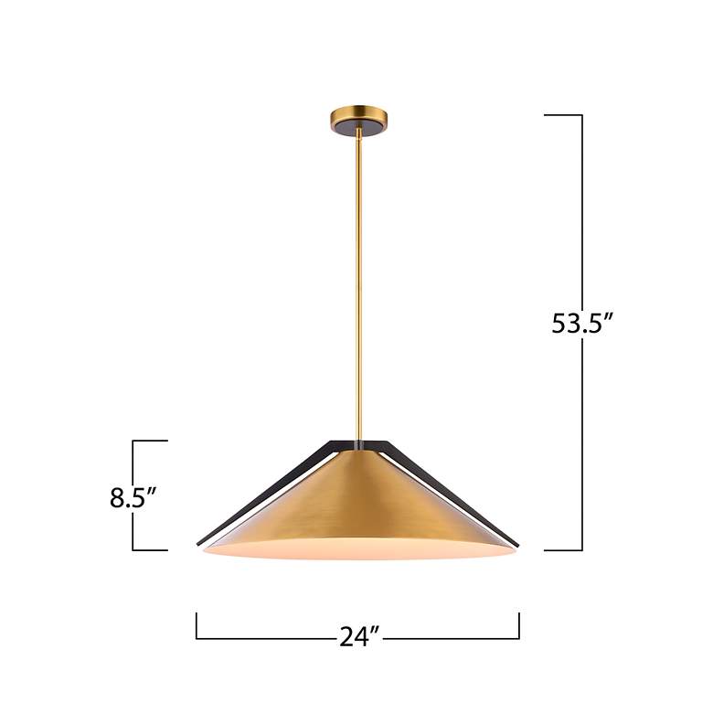 Image 7 Baltic 24" Wide 3-Light Brass Pendant With Brushed Brass Iron Shade more views
