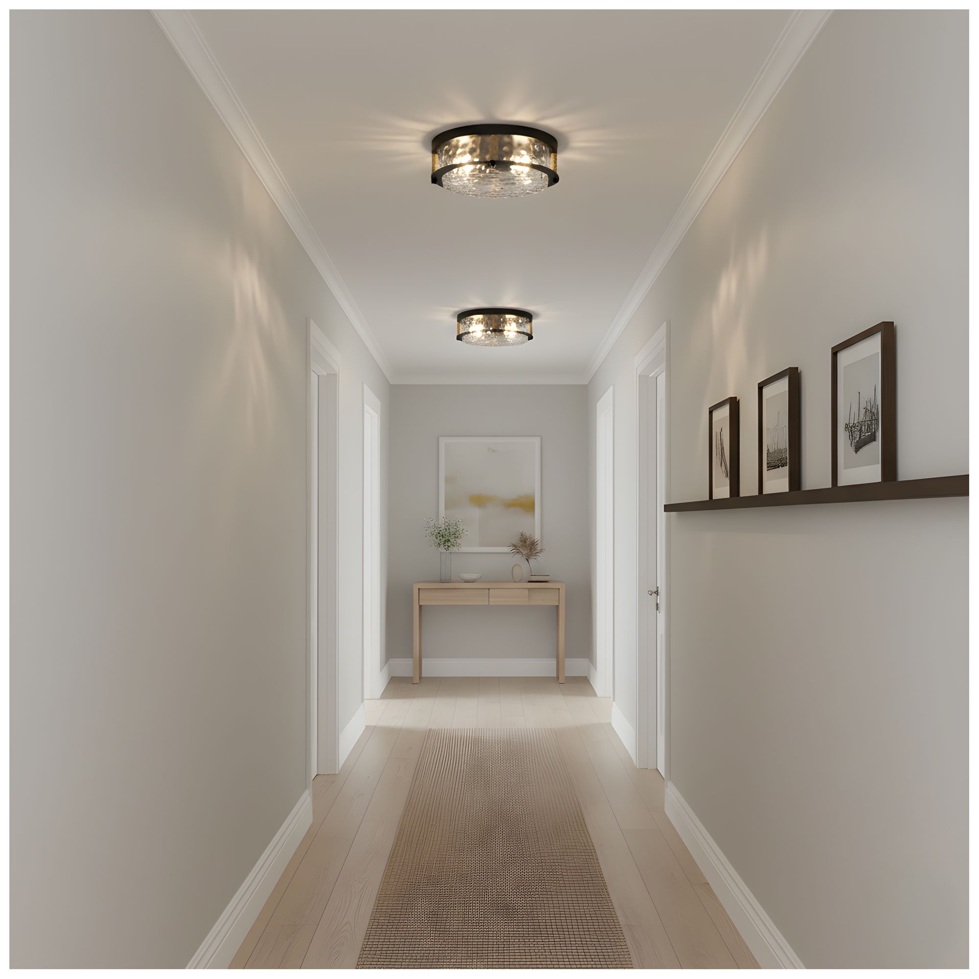 Image 7 Baltic 3-Light Matte Black Flush Mount more views