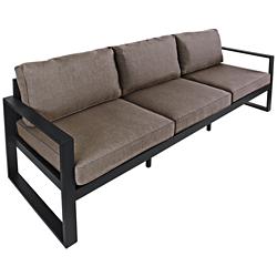 Baltic Black Aluminum Outdoor 3-Seat Sofa