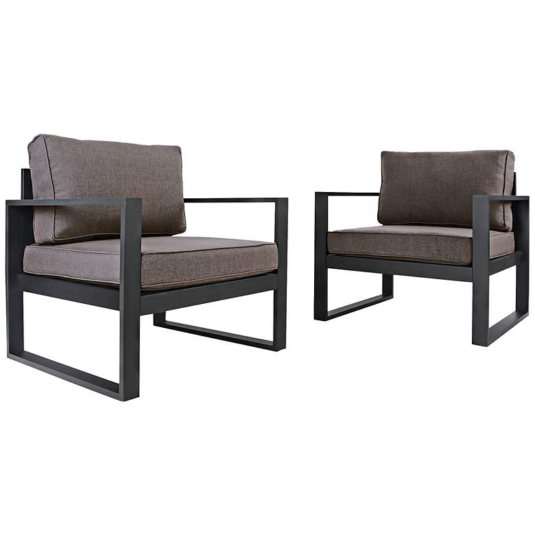 Image 1 Baltic Black Aluminum Outdoor Chair Set of 2