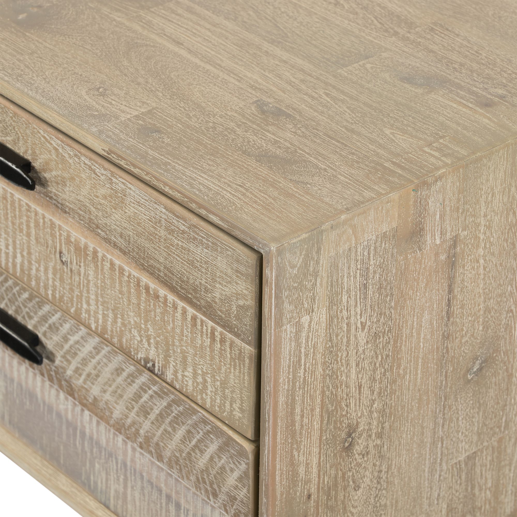 Image 7 Baly 3 Piece King Bedroom Set in Gray Sandblast Solid Acacia Wood more views