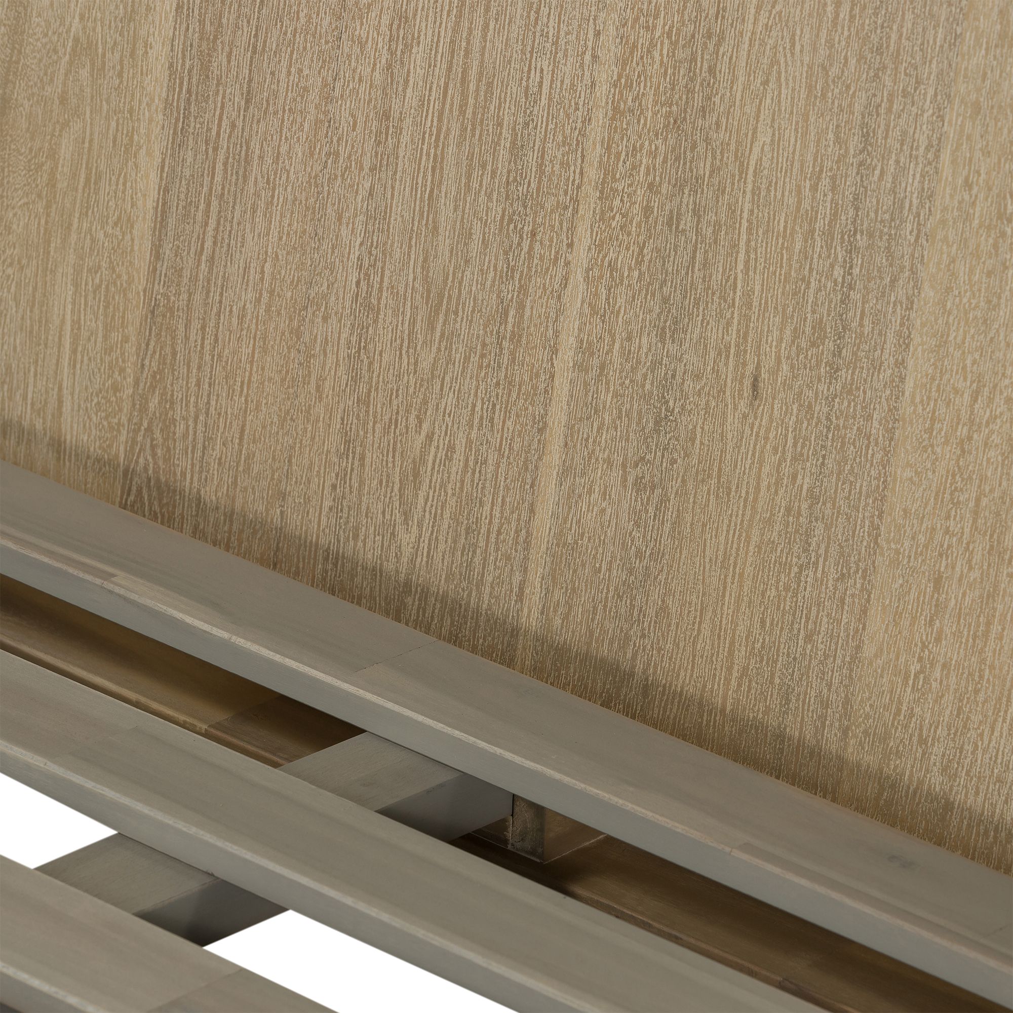 Image 5 Baly King Platform Bed in Gray Sandblast Solid Acacia Wood more views