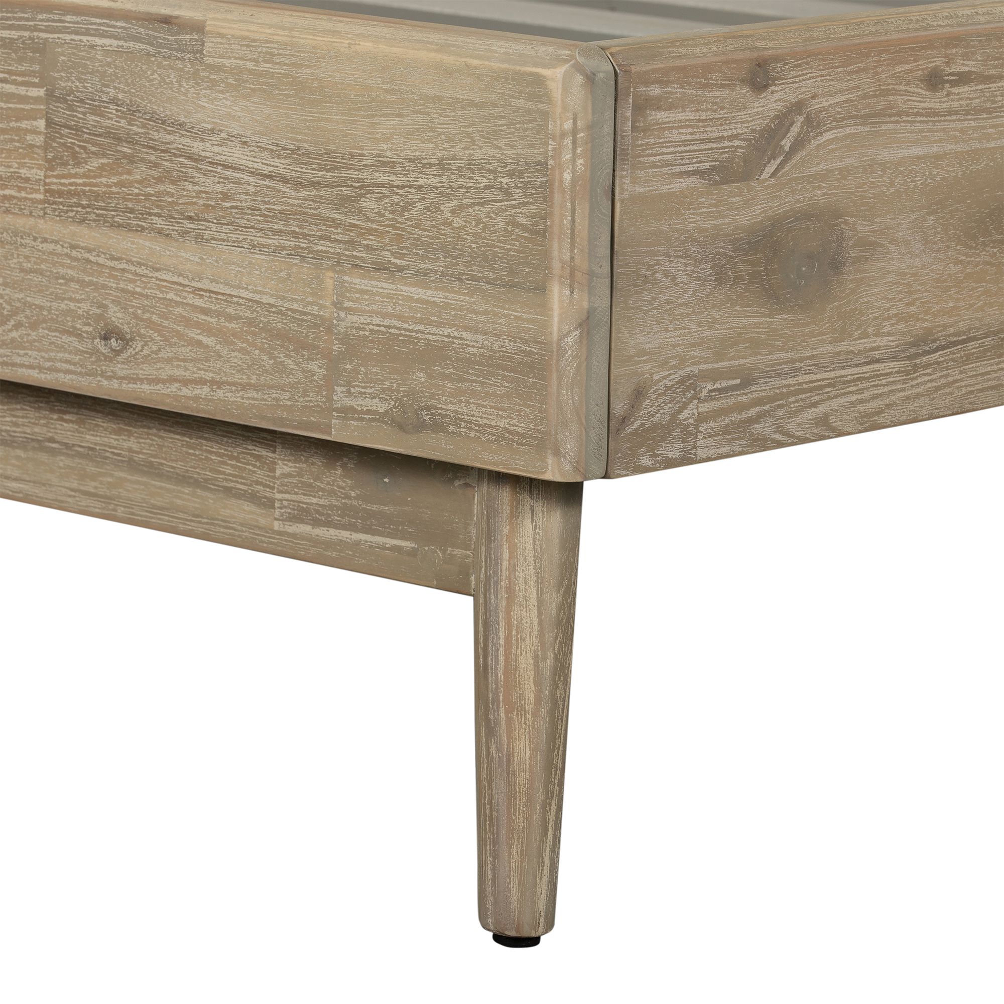 Image 6 Baly King Platform Bed in Gray Sandblast Solid Acacia Wood more views