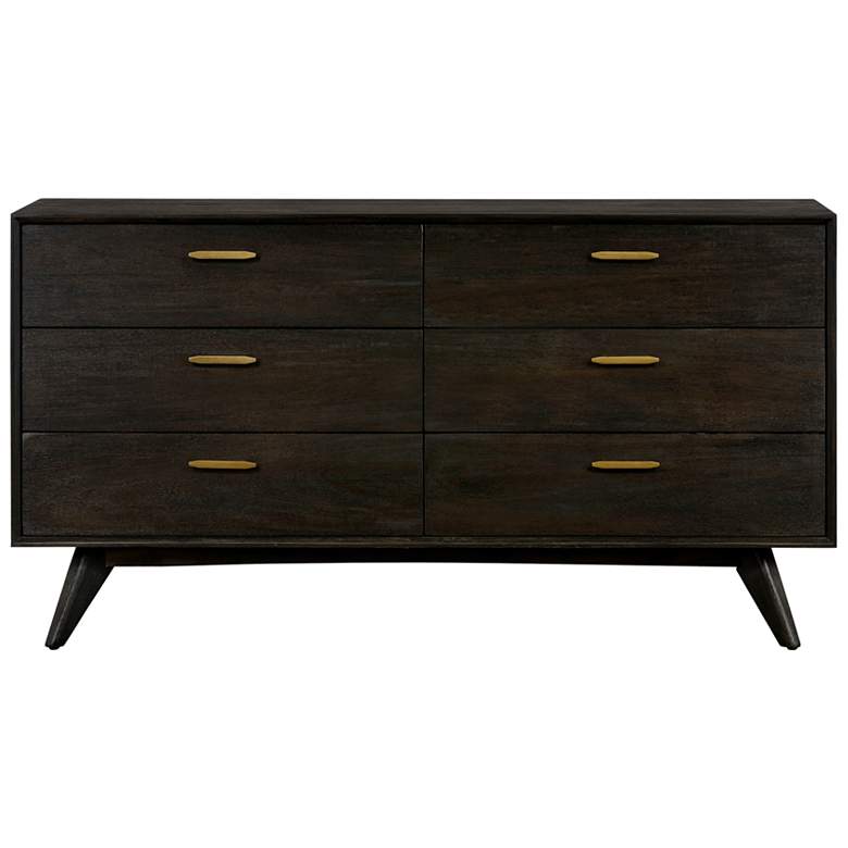 Image 1 Baly Mid-Century Dresser with 6 Drawers in Acacia Wood