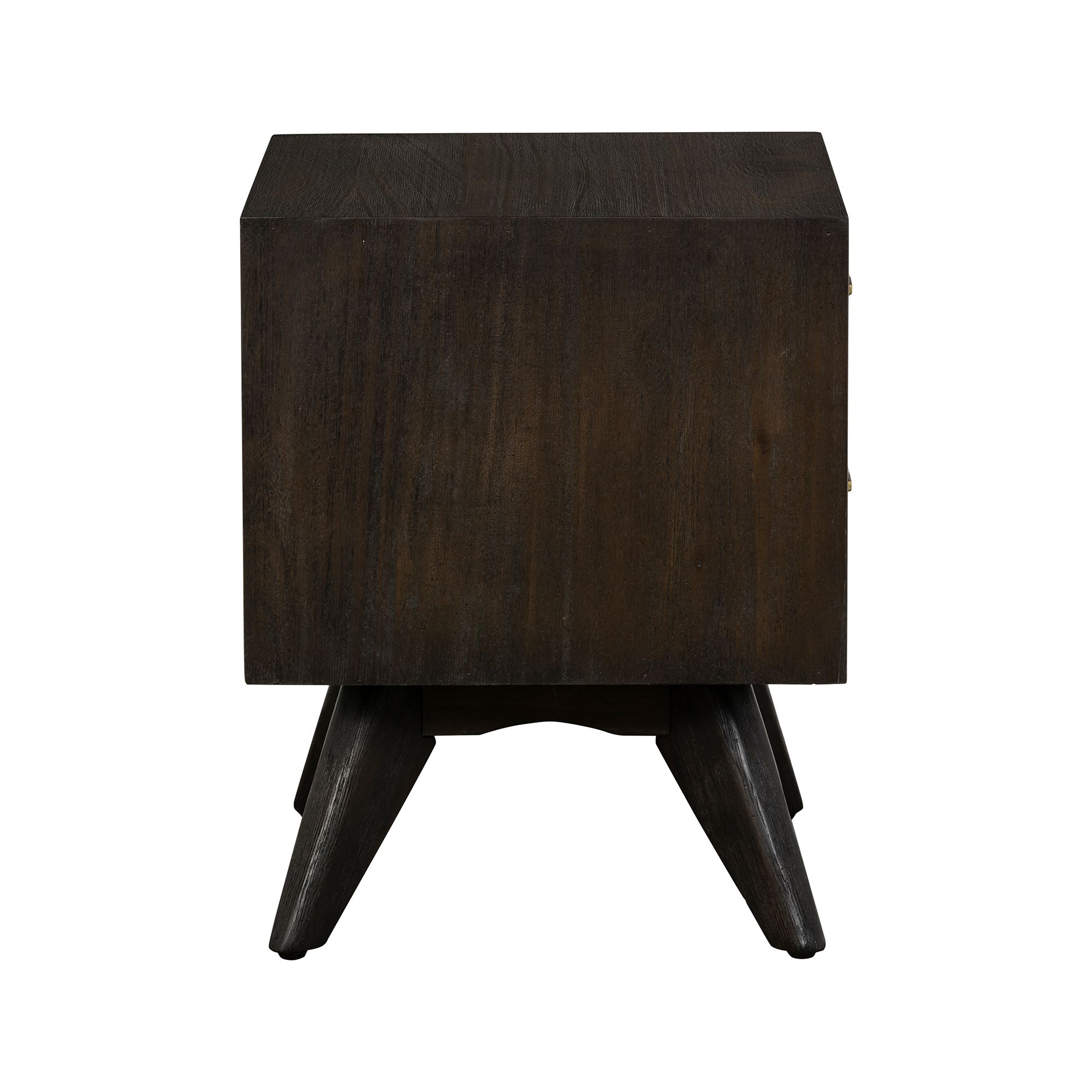 Image 5 Baly Mid-Century Nightstand with 2 Drawers in Acacia Wood more views