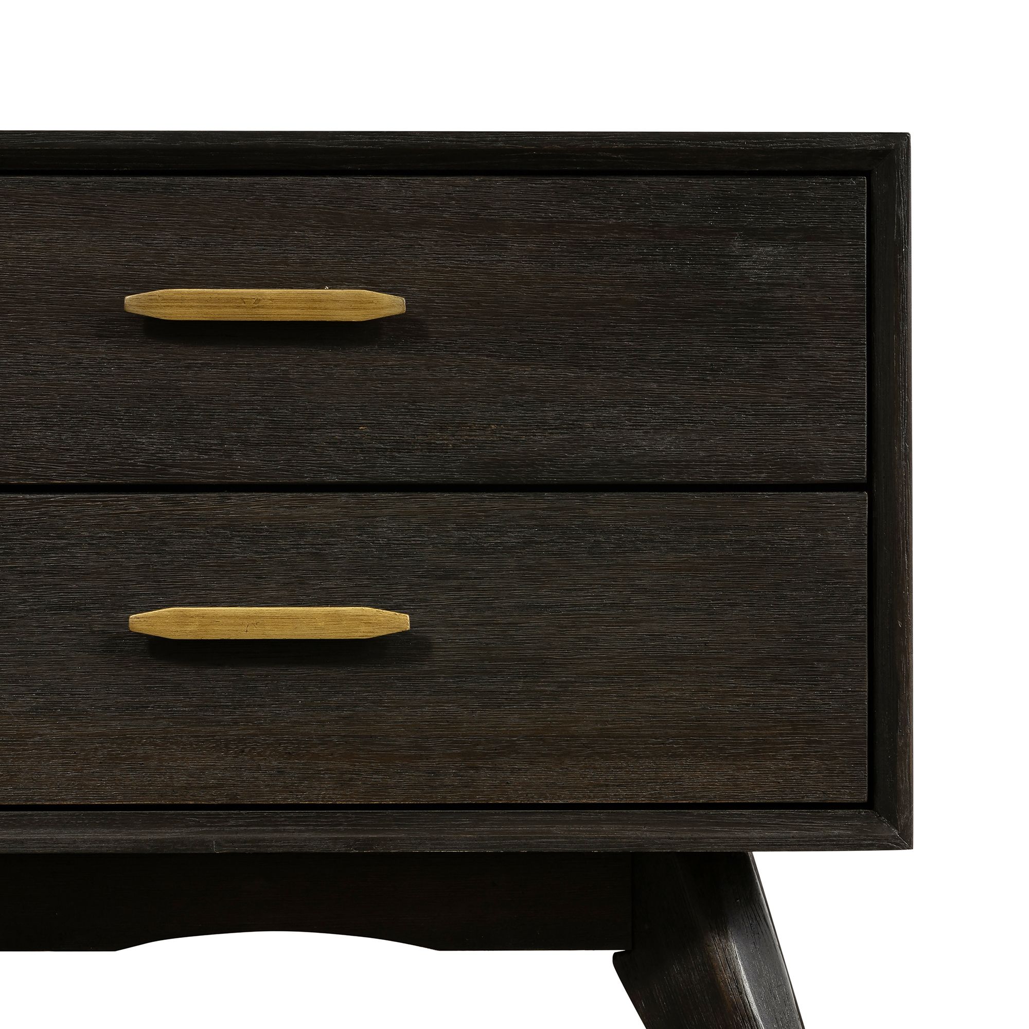 Image 7 Baly Mid-Century Nightstand with 2 Drawers in Acacia Wood more views