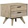 Baly Mid-Century Nightstand with 2 Drawers in Gray Acacia Wood