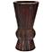 Bamboo 17" High Burgundy-Brown Faux Flower Vase