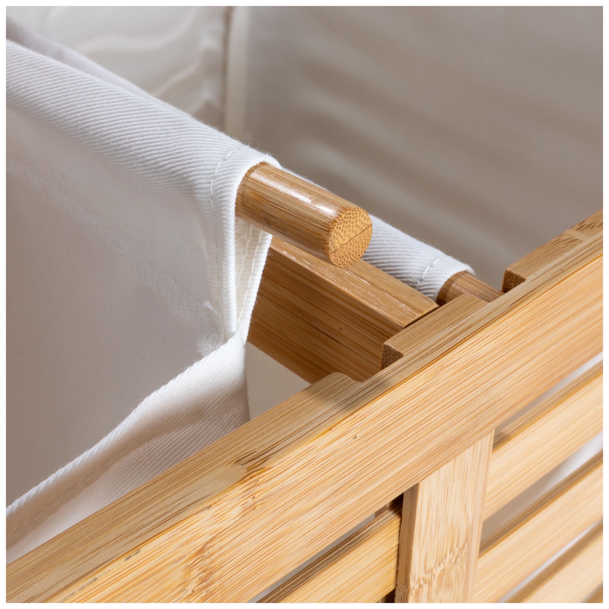 Image 5 Bamboo and Cotton Double Laundry Sorter more views