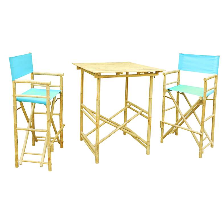 Image 1 Bamboo Aqua 3-Piece High Table and Chairs Set