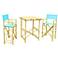 Bamboo Aqua 3-Piece High Table and Chairs Set