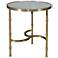 Bamboo Brass 22" Wide Round Glass Top Accent Table