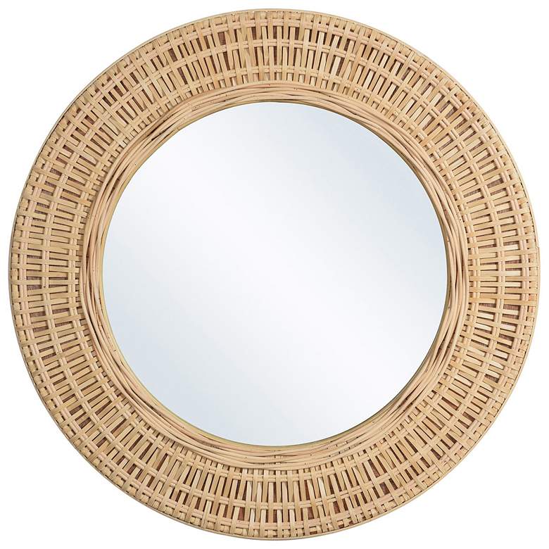 Image 1 Bamboo Breeze 23.62" Wide Wwoven Bamboo Framed Decorative Mirror