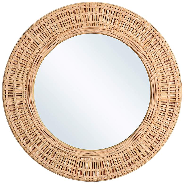 Image 1 Bamboo Breeze 23.62 inch Wide Wwoven Bamboo Framed Decorative Mirror