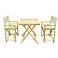 Bamboo Celadon 3-Piece Square Table and Chairs Set
