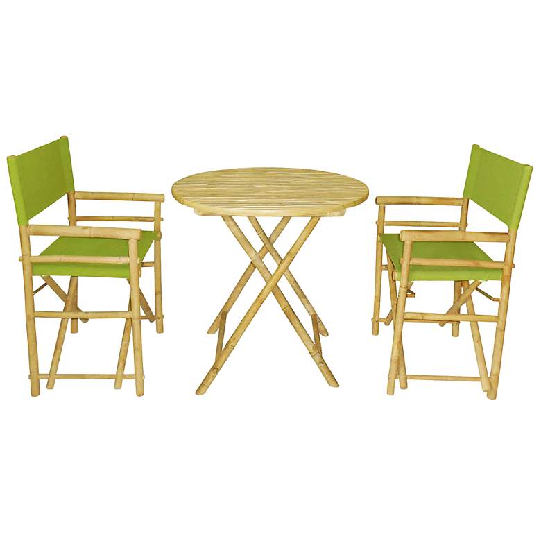 Image 1 Bamboo Green 3-Piece Round Table and Chairs Set