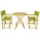 Bamboo Green 3-Piece Round Table and Chairs Set
