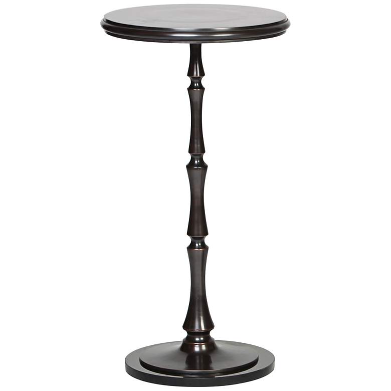 Image 1 Bamboo Inspired Bronze Round Accent Table