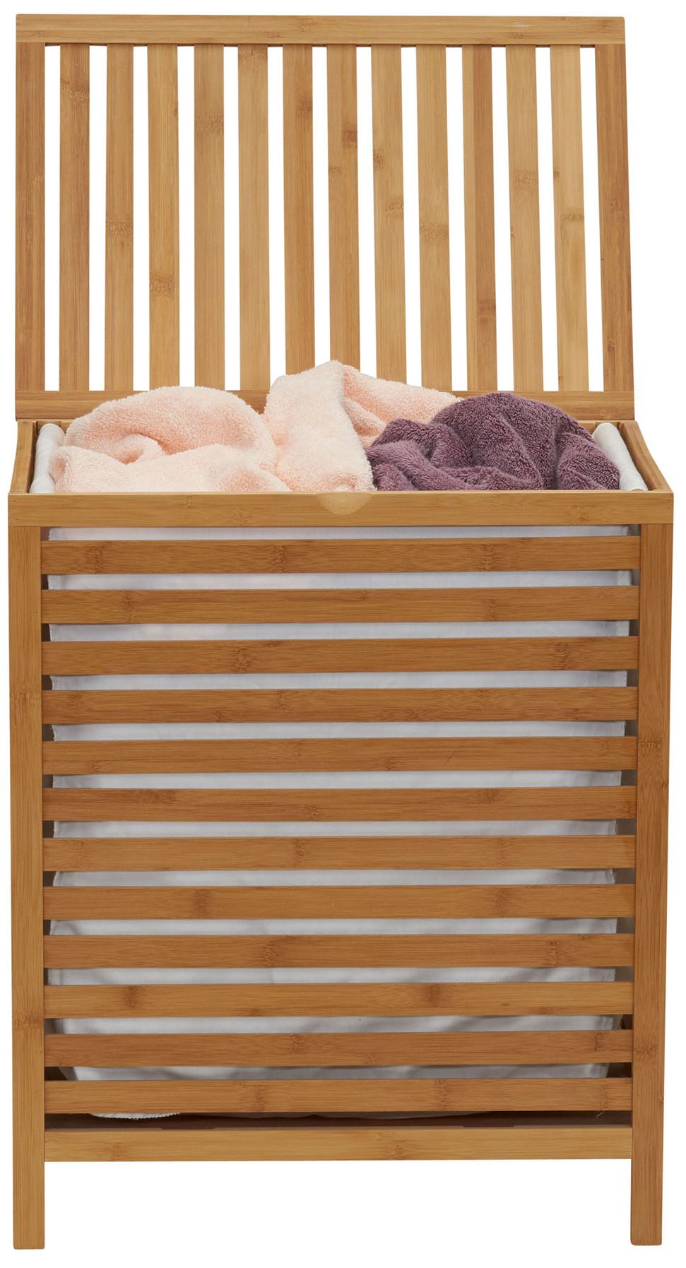 Image 7 Bamboo Laundry Hamper with Natural Cotto more views