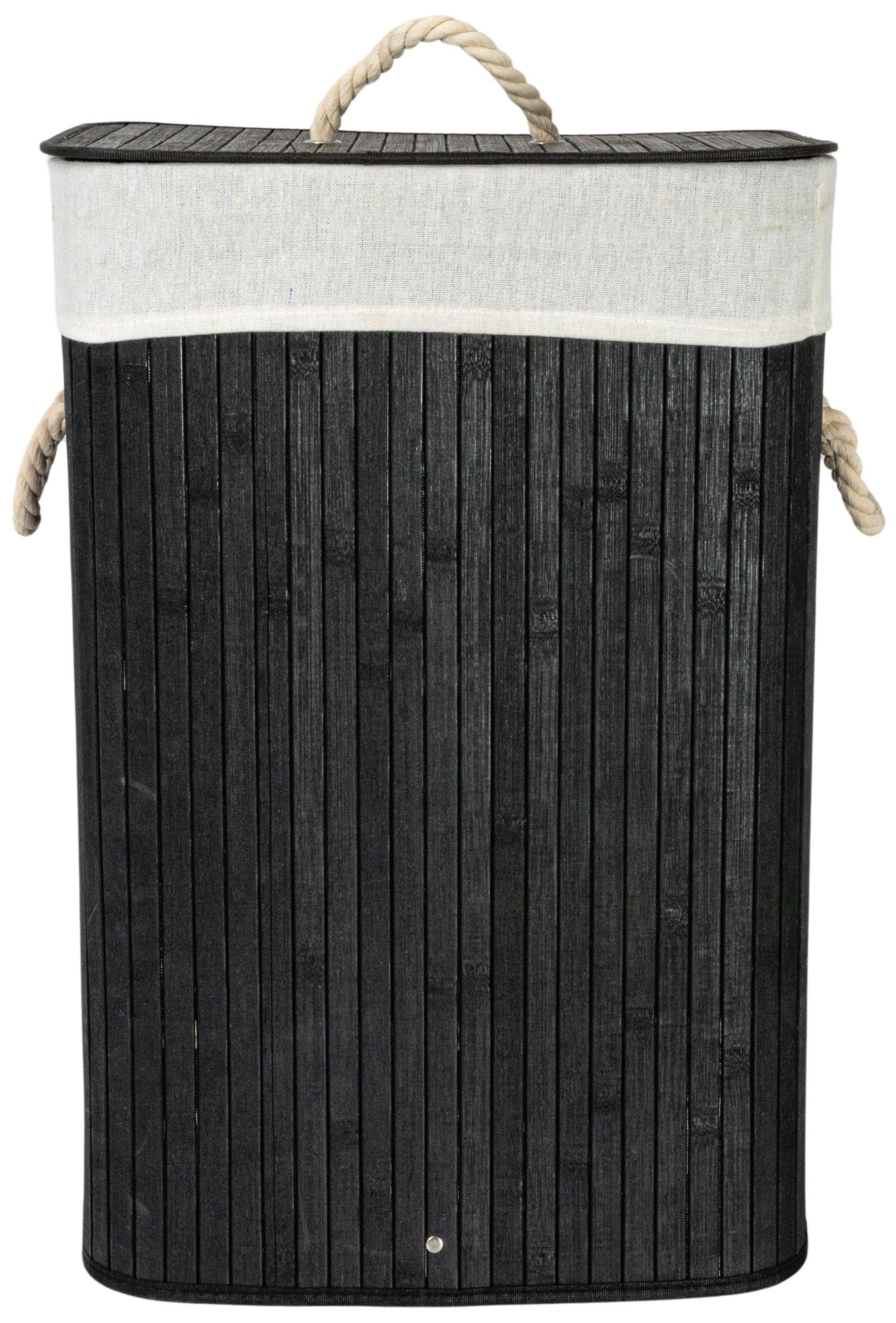 Image 5 Bamboo Laundry Hamper with Rope Handles, 19-Gallons, Black more views