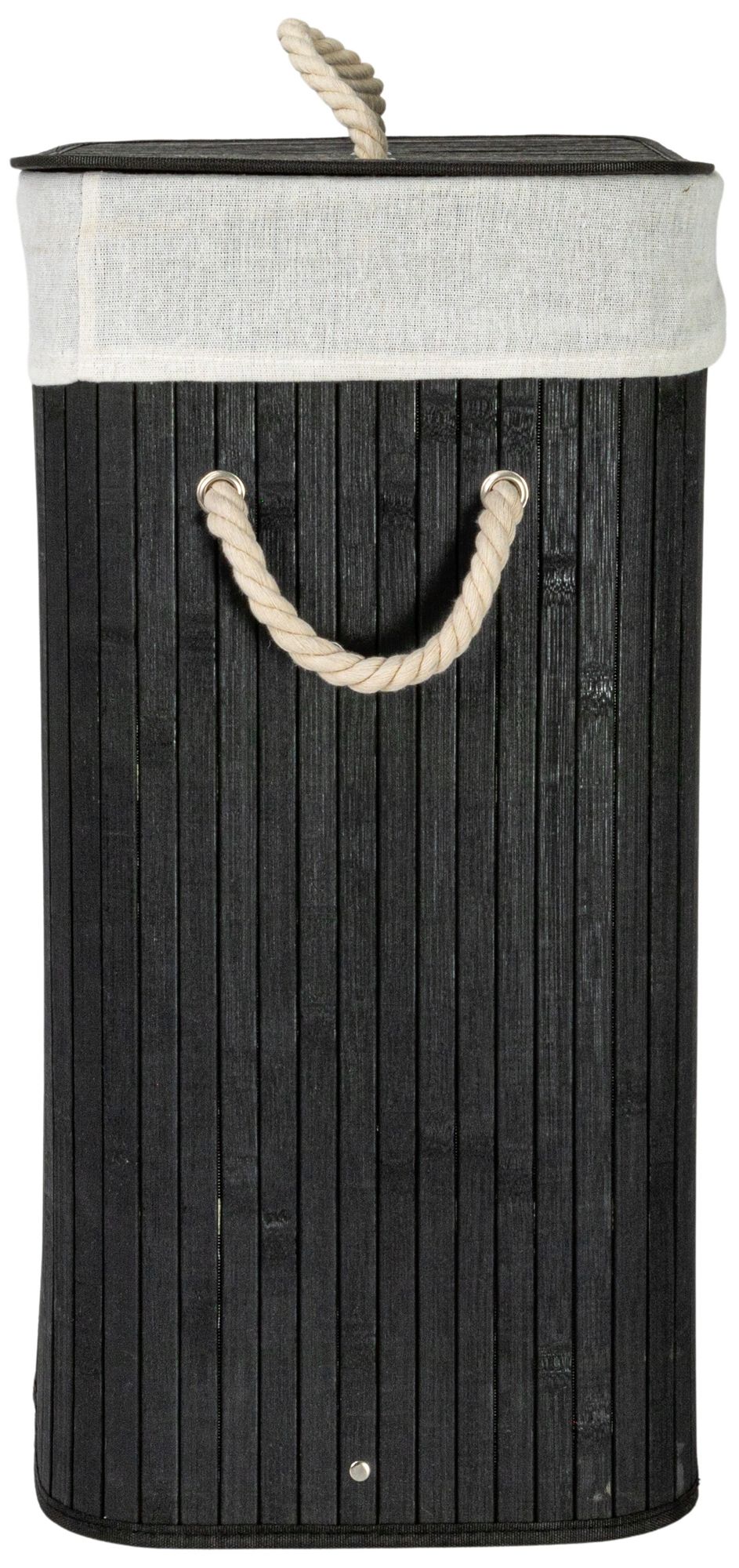 Image 6 Bamboo Laundry Hamper with Rope Handles, 19-Gallons, Black more views