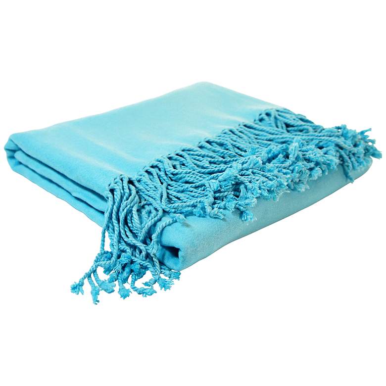 Image 1 Bamboo Luxury Bright Aqua Blue Throw Blanket