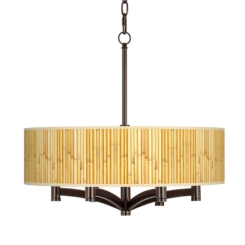 Image 1 Bamboo Mat Ava 6-Light Bronze Pendant Chandelier