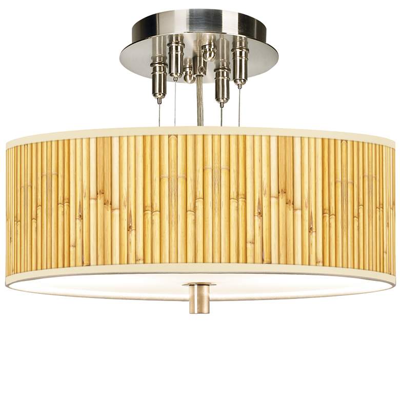 Image 1 Bamboo Mat Giclee 14" Wide Ceiling Light