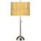 Bamboo Mat Giclee Brushed Nickel Table Lamp