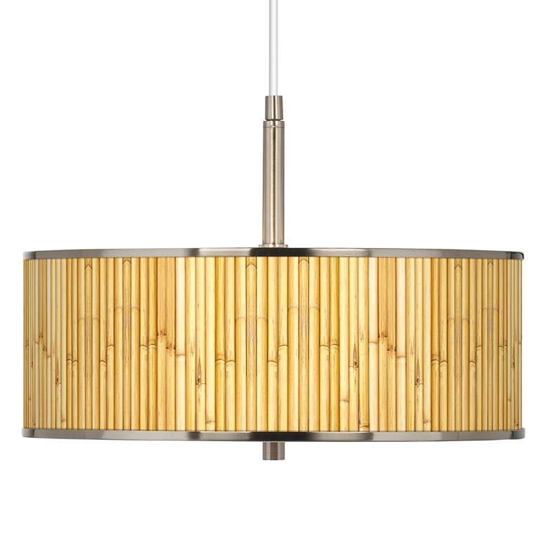 Image 1 Bamboo Mat Giclee Glow 16" Wide Pendant Light