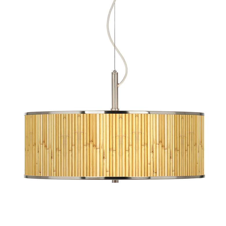 Image 1 Bamboo Mat Giclee Glow 20" Wide Pendant Light