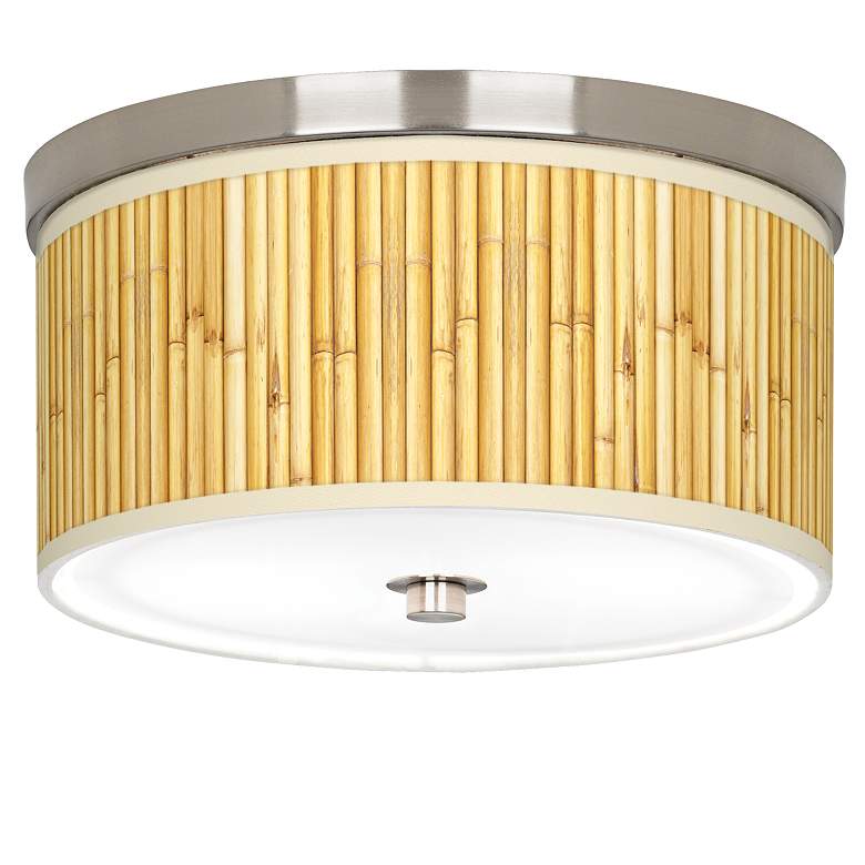 Image 1 Bamboo Mat Giclee Nickel 10 1/4" Wide Ceiling Light