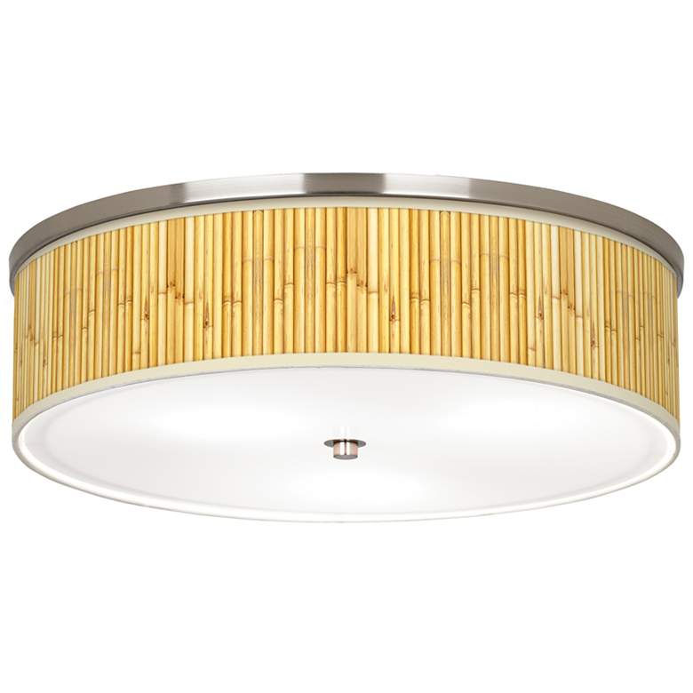 Image 1 Bamboo Mat Giclee Nickel 20 1/4" Wide Ceiling Light