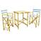Bamboo Navy Stripe 3-Piece High Table and Chairs Set