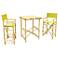 Bamboo Olive Green 3-Piece High Table and Chairs Set